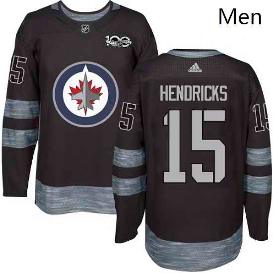 Mens Adidas Winnipeg Jets 15 Matt Hendricks Premier Black 1917 2017 100th Anniversary NHL Jersey
